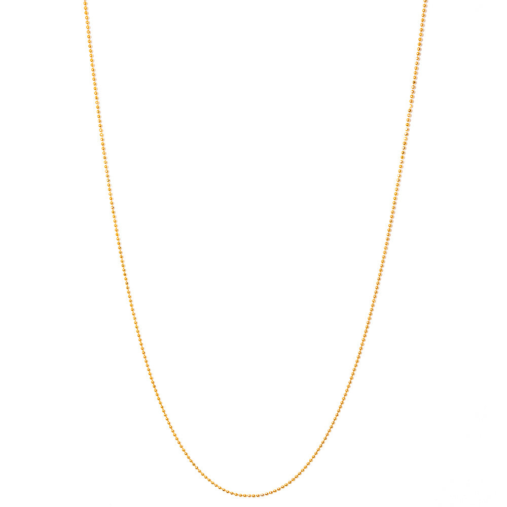 colar banhado a ouro 18k longo corrente de bolinha diamantada - Electra