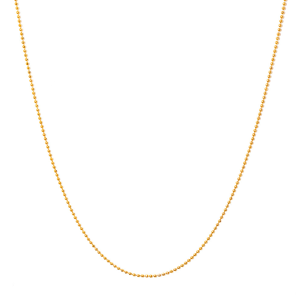 colar banhado a ouro 18k longo corrente de bolinha diamantada - Electra