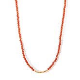 colar banhado a ouro 18k micro pedras jaspe com detalhes em metal - Lira