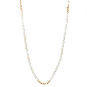 colar banhado a ouro 18k micro pedras madrepérola com detalhes em metal - Lira