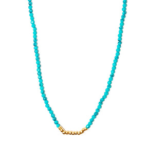 colar banhado a ouro 18k micro pedras tuquesa com detalhes em metal - Lira