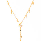 colar banhado a ouro 18k opalina cravada vários pingentes - Cassiopeia