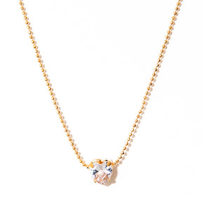 colar curto banhado a ouro 18 k coração zircônia - Sirius
