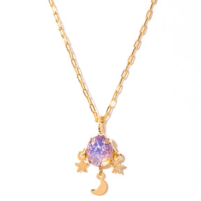 colar curto banhado a ouro 18k - Celestial