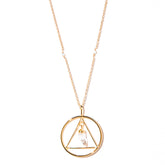 colar longo banhado a ouro 18k ponteira cristal triangulo - Polar