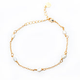 pulseira banhada a ouro 18 k de pérolinhas barrocas - Alnilan