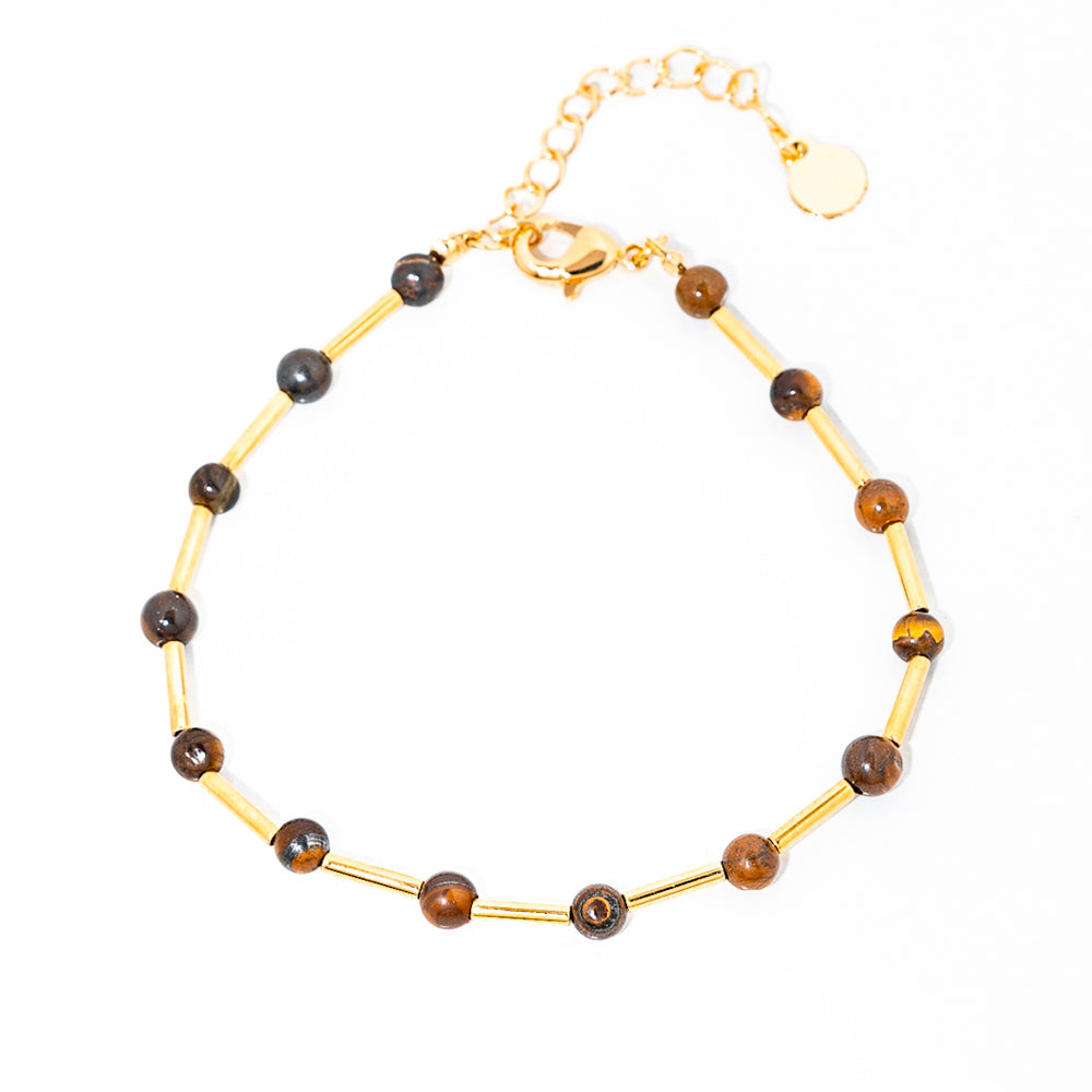 pulseira banhada a ouro 18 k olho de tigre - Canopus