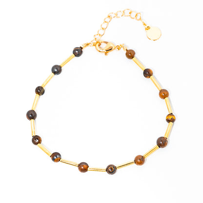 pulseira banhada a ouro 18 k olho de tigre - Canopus