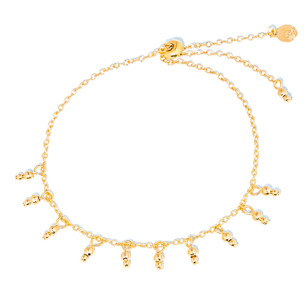 pulseira banhada a ouro 18k com pingentes de bolinha - Tétis