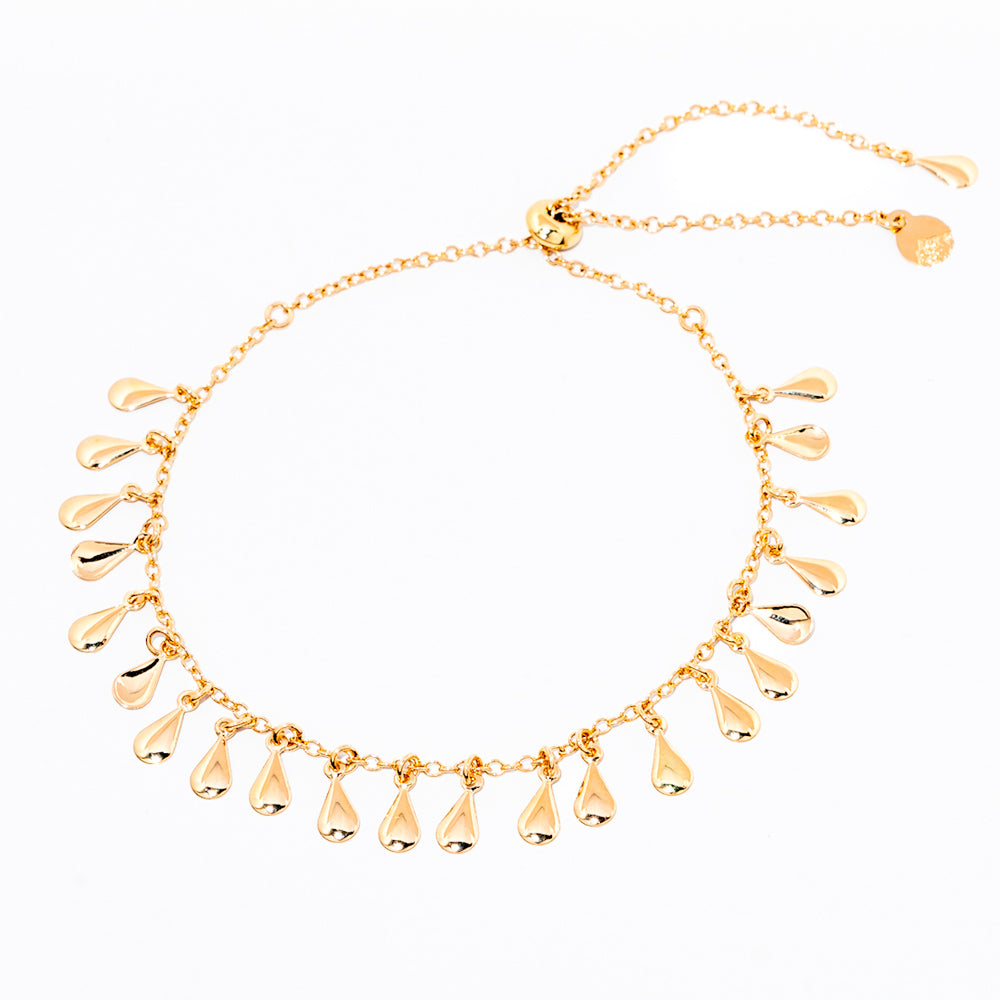 pulseira banhada a ouro 18k com pingentes de gotinhas- Dione
