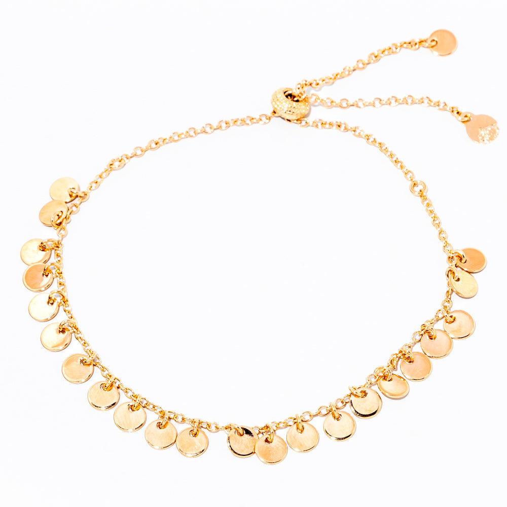 pulseira banhada a ouro 18k com pingentes de medalha - Jano