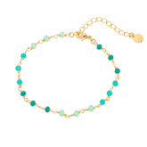 pulseira de cristais degradê tons de verde banhada a ouro 18 k - Reia
