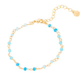 pulseira de cristais tons de azul banhada a ouro 18 k - Reia